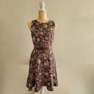 LOFT sleeveless ditsy flouncy dress size 6